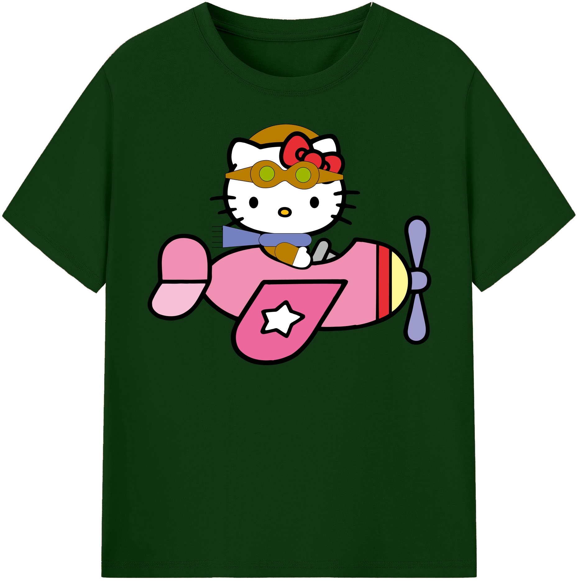 （画像用） Hello Kitty ハローキティ 綿100％半袖Tシャツ（フロントプリント）